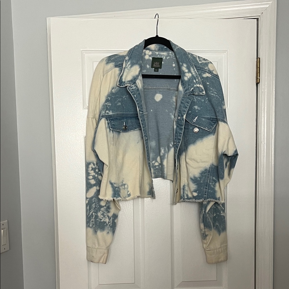 Wild Fable Blue and Cream Tie-Dye Jean Jacket